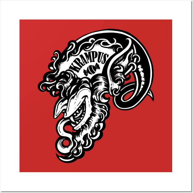 Smiling Krampus Wall Art by Nat Ewert Art